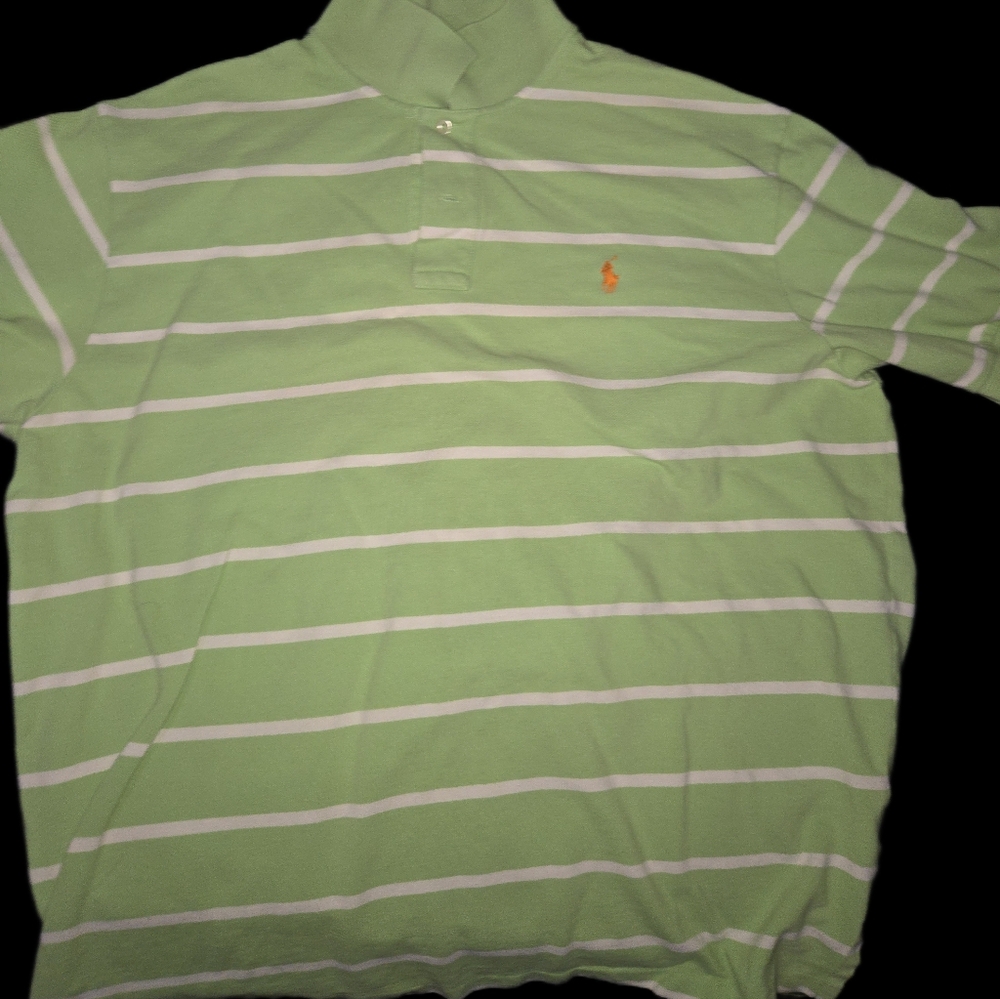 Polo by Ralph Lauren Green and White Striped Polo Shirt